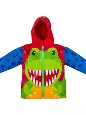 Stephen Joseph Dinosaur Rain Jacket Boys Size 6X Waterproof Hooded